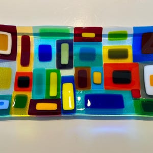 Geschmolzenes Glas Transparent Karneval Servierplatte