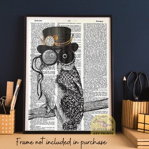Fancy Owl Vintage Dictionary Print