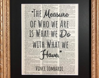 Vintage Dictionary art print- Vince Lombardi quote 2