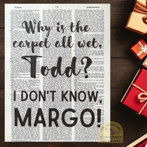 Why is the Carpet all Wet, TODD? Vintage dictionary print