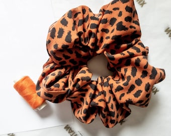 Oversized Leopard Print scrunchie patterned | animal print scrunchie -special order