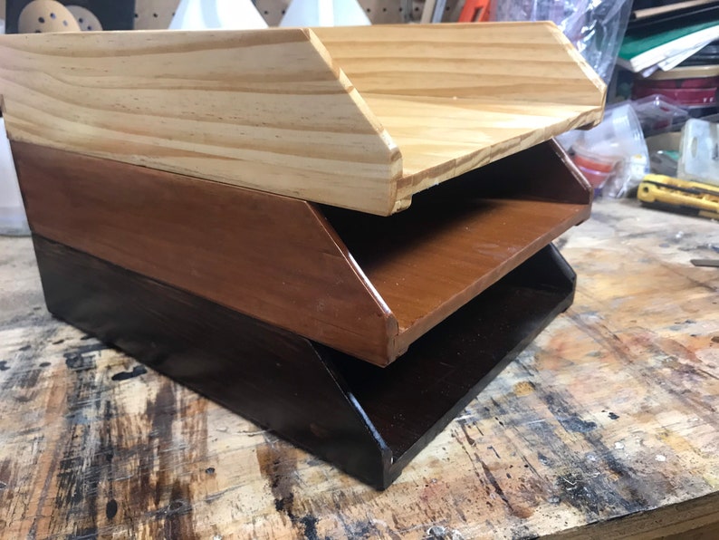 Stackable Wooden Paper Tray Etsy