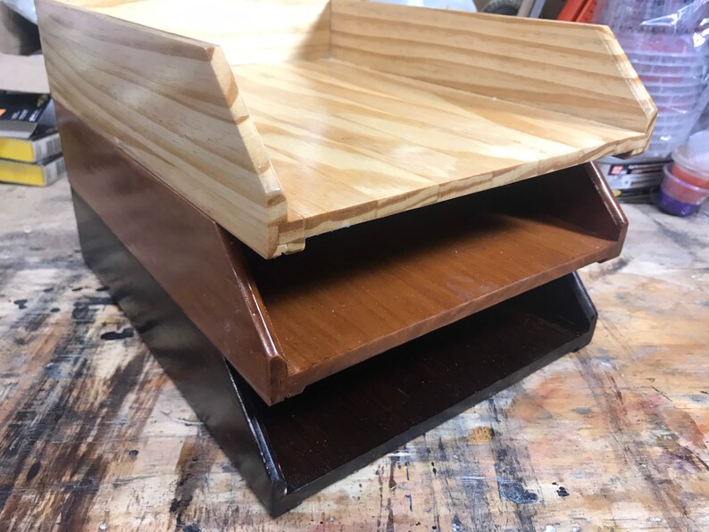 Stackable Wooden Paper Tray Etsy