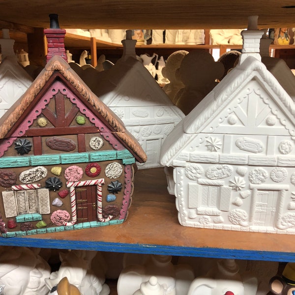 Ceramic Christmas Gingerbread House Ready to Paint