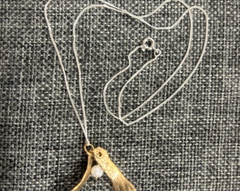 Mistletoe Necklace- Bronze, Freshwater Pearl, Silver.