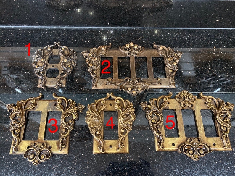 Decorative Light Switch Cover Rocker Outlet Plug Antique Gold Etsy
