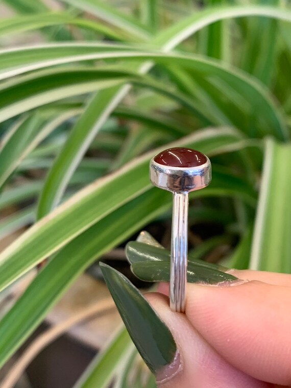 Sterling Silver Carnelian Ring - Size 8 - image 3