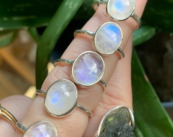 Rainbow Moonstone Rings