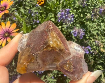 Bi-Color Fluorite Crystal: Calming Energy Stone