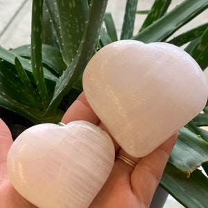 Pink Mangano Calcite Hearts