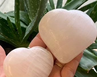 Pink Mangano Calcite Hearts