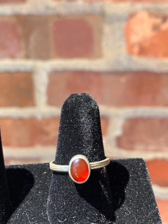 Sterling Silver Carnelian Ring - Size 8 - image 1