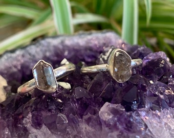 Raw Herkimer Diamond Rings