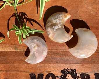 Cherry Blossom Agate Moons