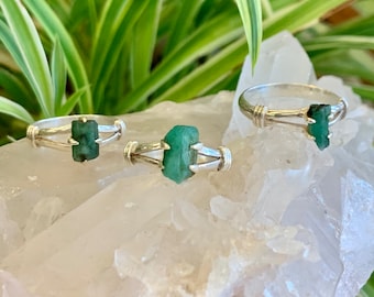 Raw Emerald Rings