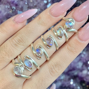 Rainbow Moonstone Rings