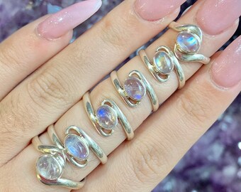 Rainbow Moonstone Rings