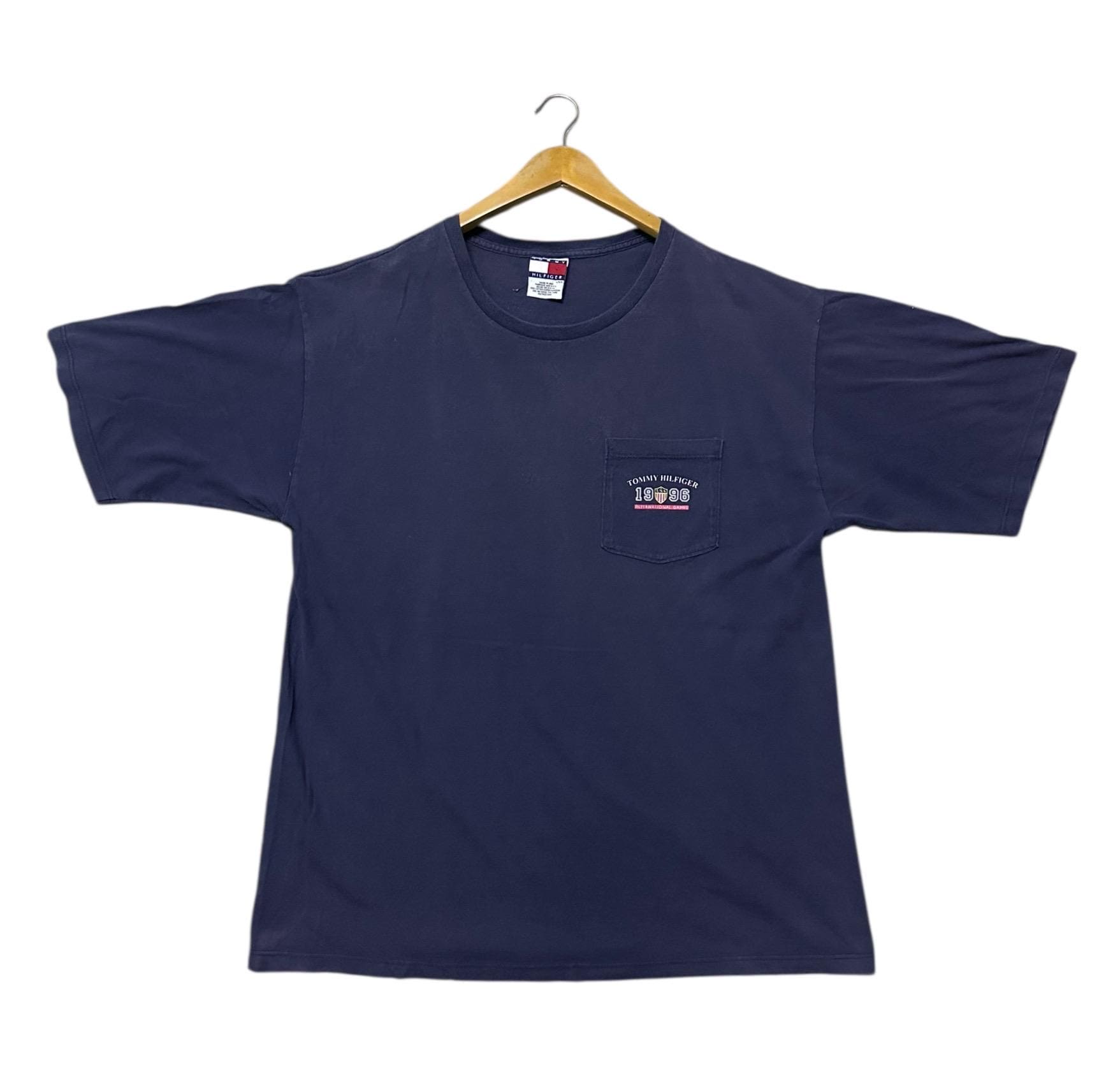 Vintage 90s Tommy Hilfiger International Games 1996 Backhit Tshirt 