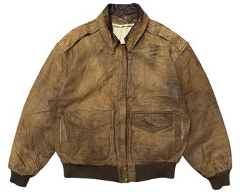 Vintage US air force type A-2 leather jacket brown colour size M