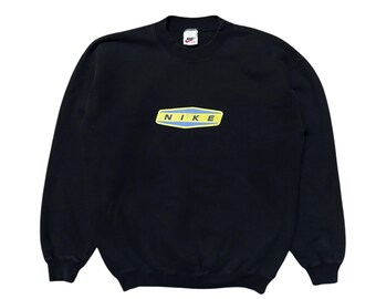 Vintage 90s Nike center logo pullover black sweatshirt size M