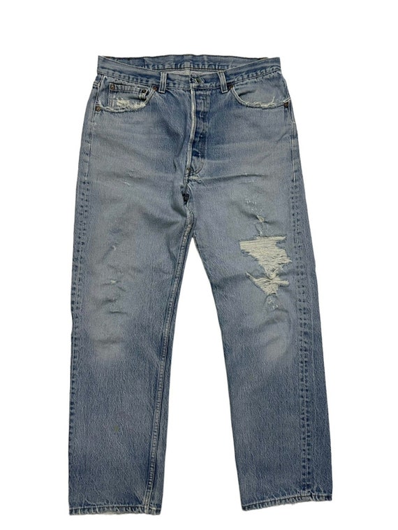 Vintage 90s Levi's 501 Top Button 532 Distressed Denim Jeans Size