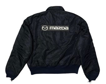 Vintage 90s Mazda Bomber Jacket Motorsport Casual Outfits