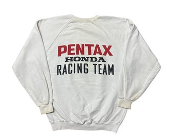 RARE Vintage 90s Honda Racing Team Sweatshirt Large Pentax Honda