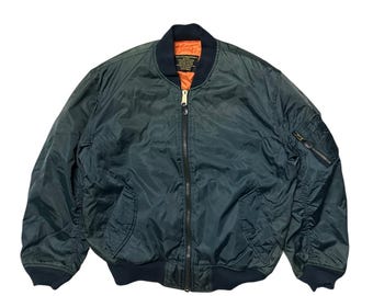 Vintage L-2 Light Flying Flight Bomber Jacket Green B-17 Patch and