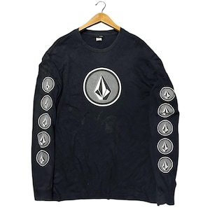 Vintage Volcom center logo side tape long sleeve black tshirt size M
