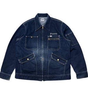 Vintage Lee denim workwear union made sunforized jacket