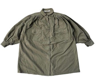 Koszule oversize Comme des Garcons z lat 80. w kolorze zielonym