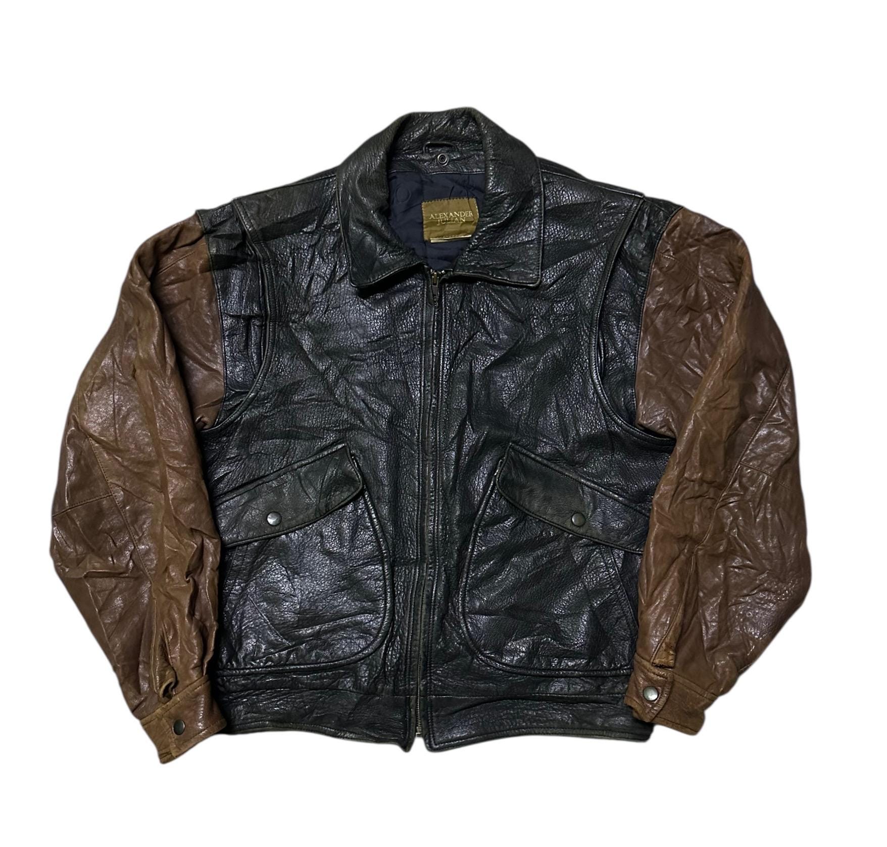 Alexander Julian Leather Jacket - Etsy