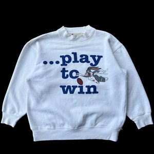 Plocka upp!! Vintage Buzz Bunny Play to Win Warner Bros tröja