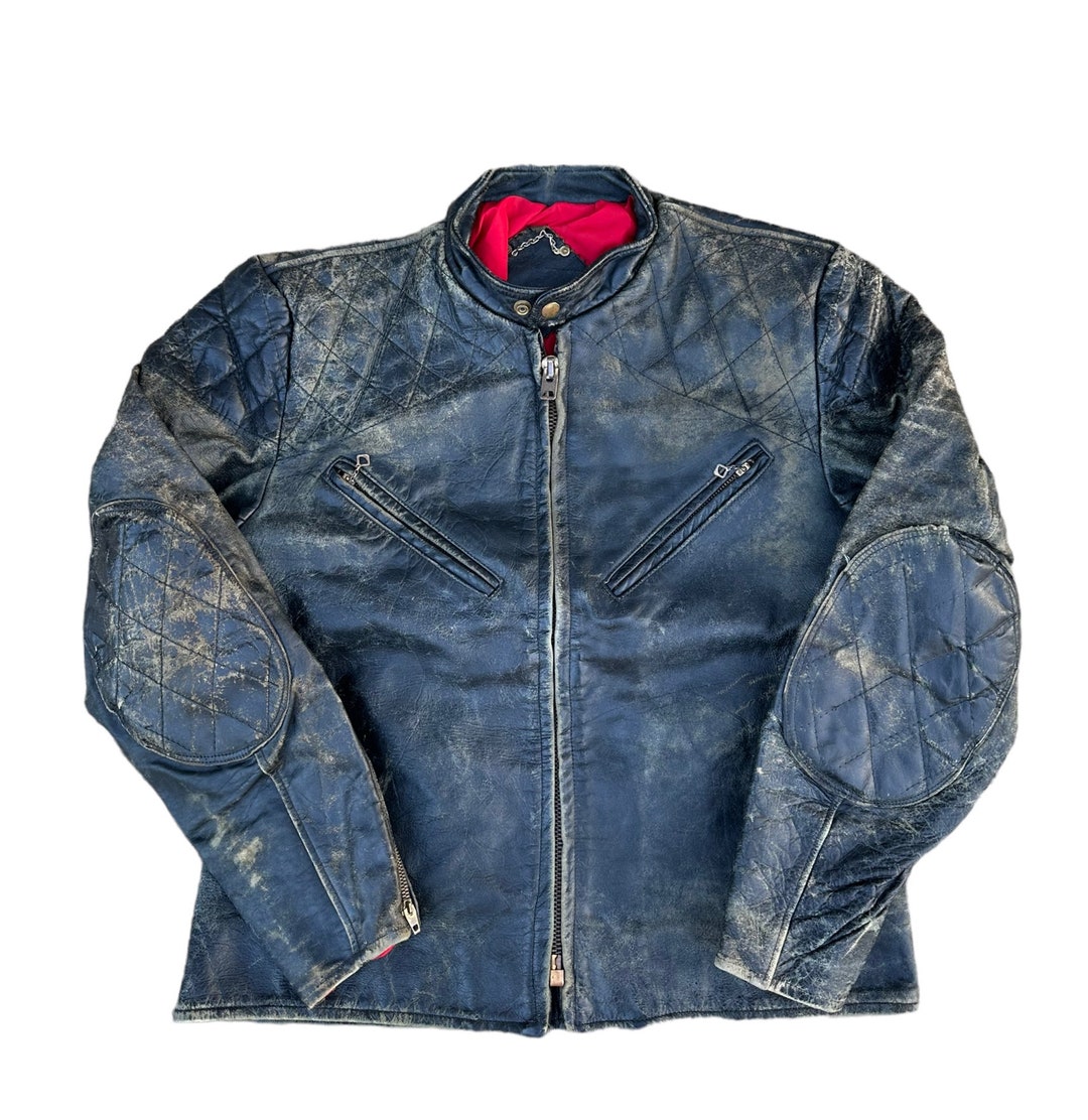 Super Rare !! Vintage 50s Rockabilly Leather Jacket Zipp Conmar - Etsy