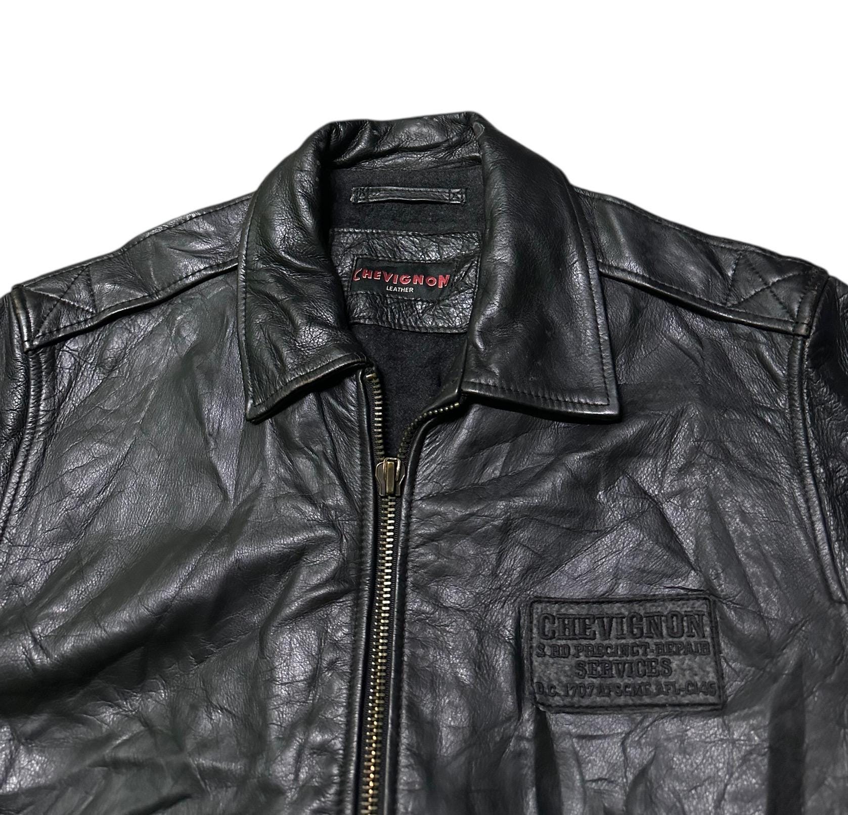 Vintage 90s Chevignon Leather Jacket - Etsy UK