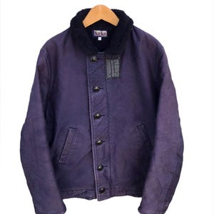 Vintage Blue blue japan shashiko boro indigo sherpa lining coat size 3
