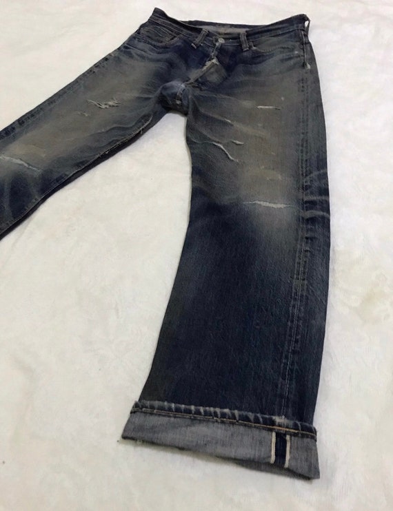 Vintage denime distressed selvedge denim jeans s32