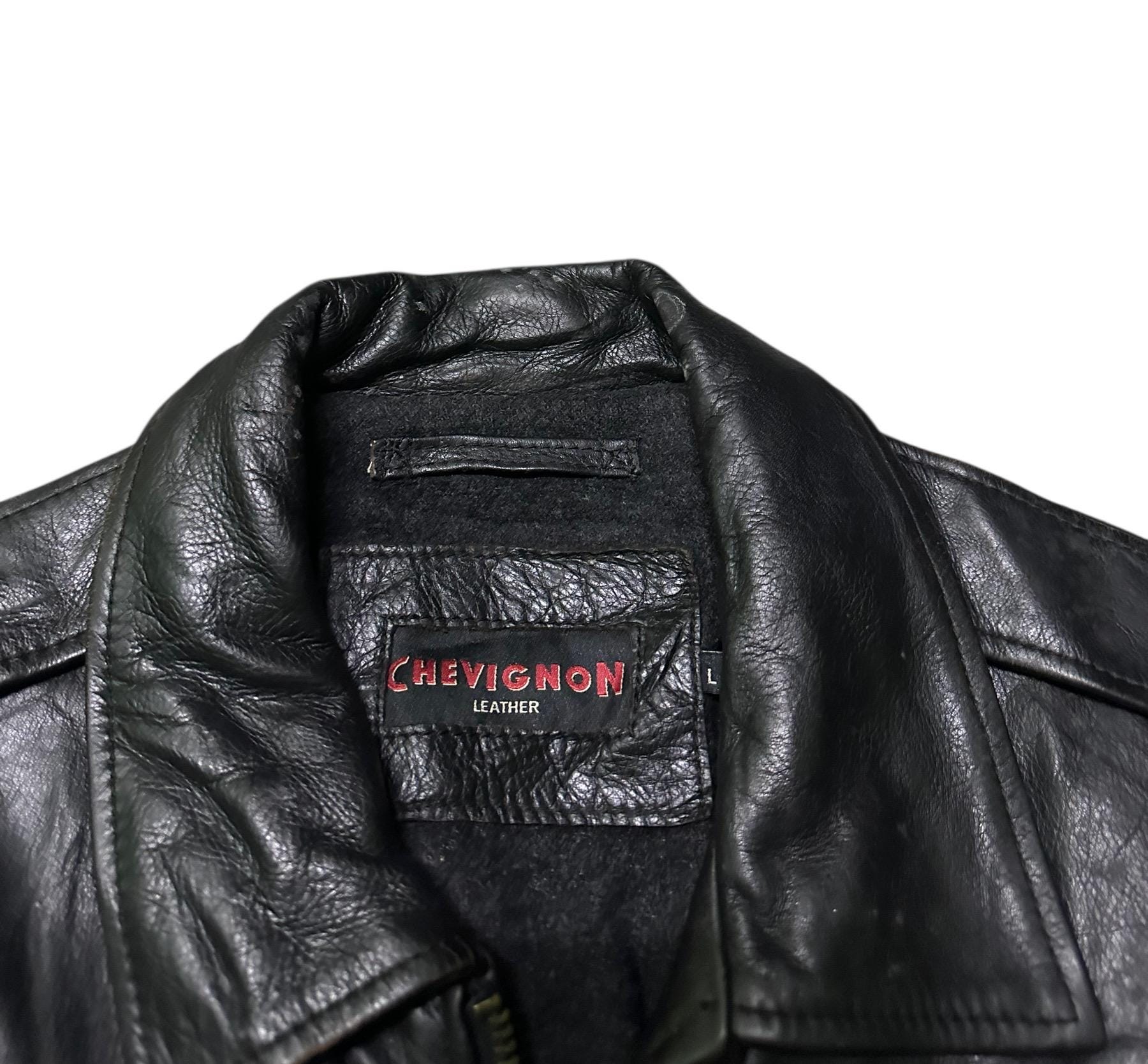 Vintage 90s Chevignon Leather Jacket - Etsy