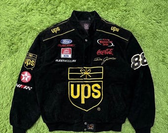 Vintage 90's JEFF HAMILTON Nascar Jacket Large Jeff Hamilton