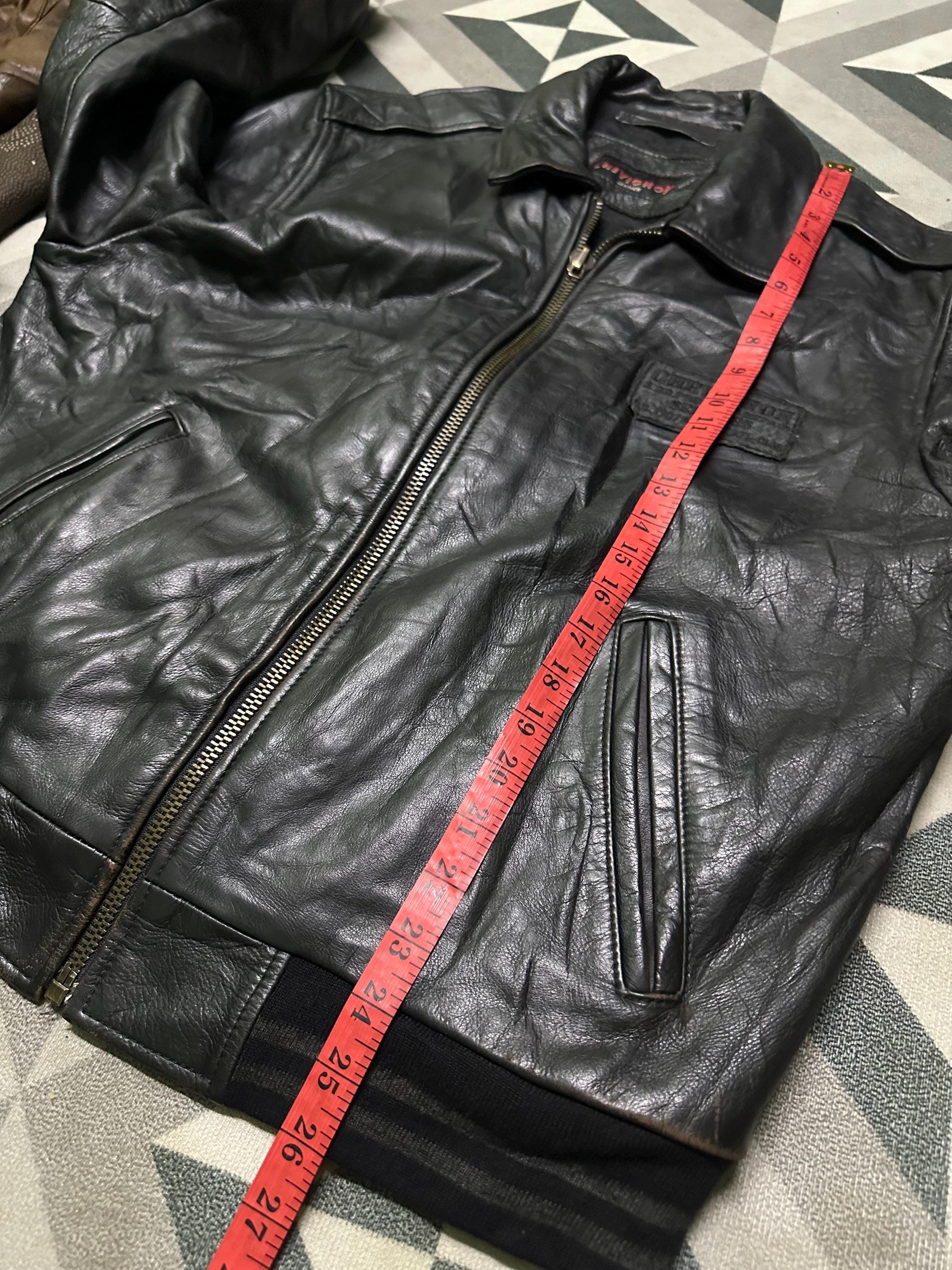 Vintage 90s Chevignon Leather Jacket - Etsy UK