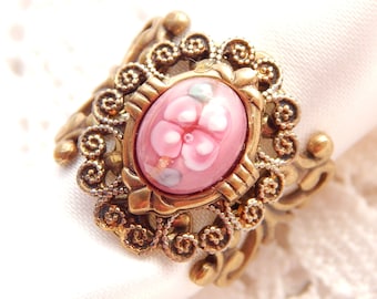 Raindrops on Roses Victorian Style Ring- Morning Glory Designs