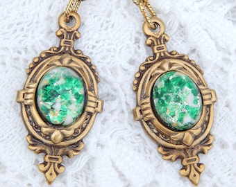 Green Opal Earrings- Morning Glory Designs