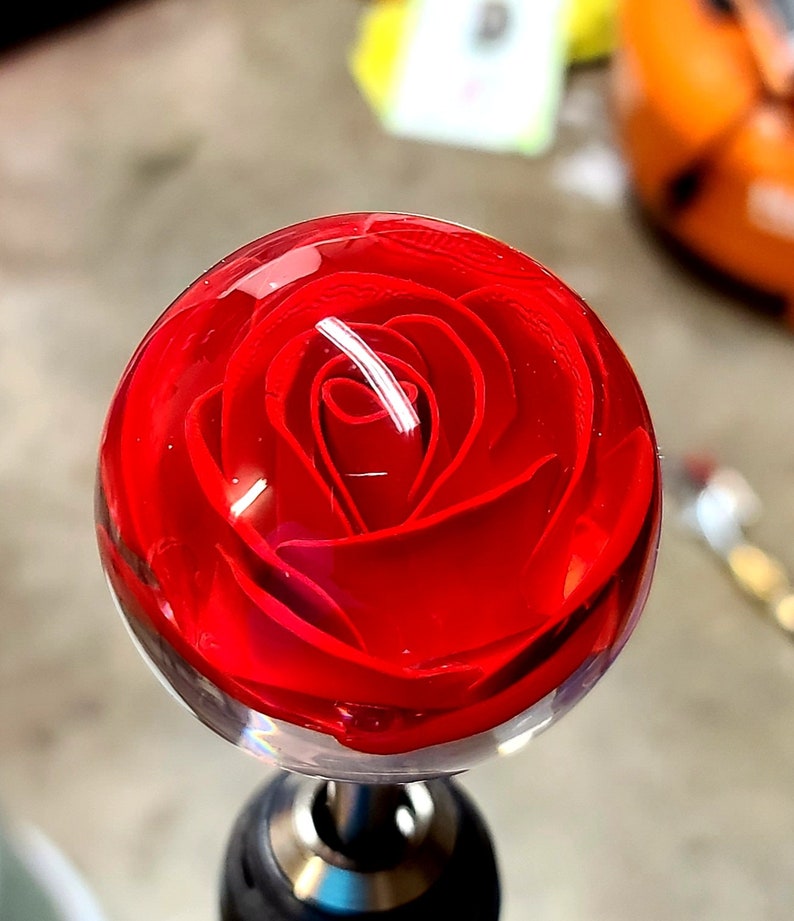 Resin Shift Knob Red Rose Underwater Custom Colors Available Etsy