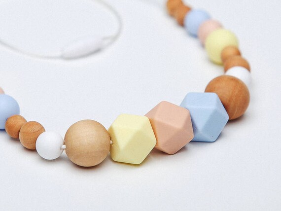 Nursing necklace Teething Necklace Sea Baby toy Blue owls