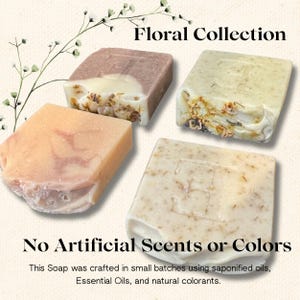Floral Cold Processed Soap | Handmade Natural Soap | Essential Oils and Natural Colors | Palm Free Soap | Naturally Colored Artisan Soap