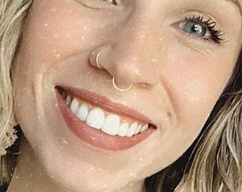 Nose Ring Hoop, Nose Piercing Jewelry in Rose Gold, Gold or Sterling Silver