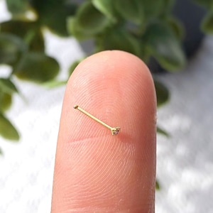 1mm Tiny Gold Nose Stud 24k gold nose stud tiny diamond nose stud nose ring nose stud nose ring 1mm nose stud diamond micro small nose stud