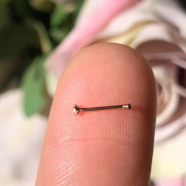 TINY 18K Rose Gold Nose Stud Nose Pin Diamond Nose Stud Piercing Rose Gold Nose Pin 18K Rose Gold Nose Stud Nose Stud Rose Gold Nose Ring