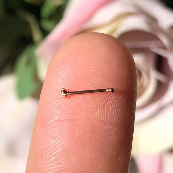 TINY 18K Rose Gold 1mm Ball Nose Stud Rose Gold Nose Stud Rose Gold Nose Ring Ball Nose Stud Nose Bone Rose Gold 22 Gauge Nose Bone Tiny