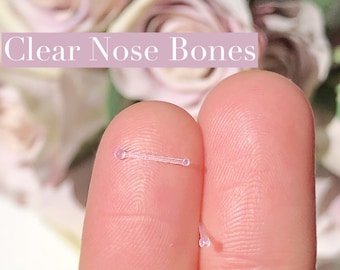 Clear Nose Ring Clear Nose Stud Clear Nose Retainer Clear Nose Bone Invisible Nose Stud Clear Nose Piercing Clear Nose Jewelry Retainer